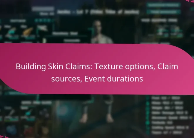 Building Skin Claims: Texture options, Claim sources, Event durations