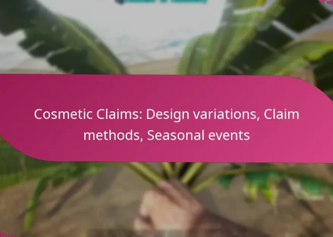 Cosmetic Claims: Design variations, Claim methods, Seasonal events