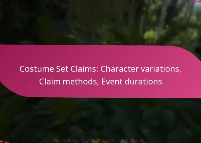 Costume Set Claims: Character variations, Claim methods, Event durations