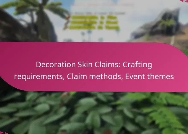 Decoration Skin Claims: Crafting requirements, Claim methods, Event themes