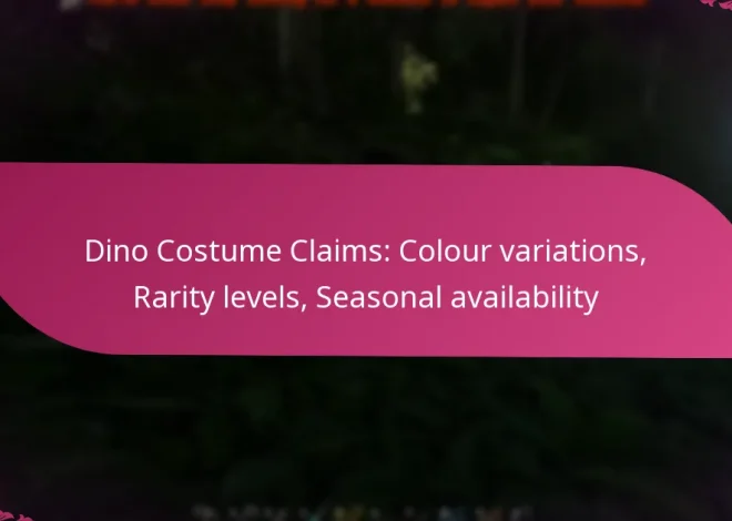 Dino Costume Claims: Colour variations, Rarity levels, Seasonal availability