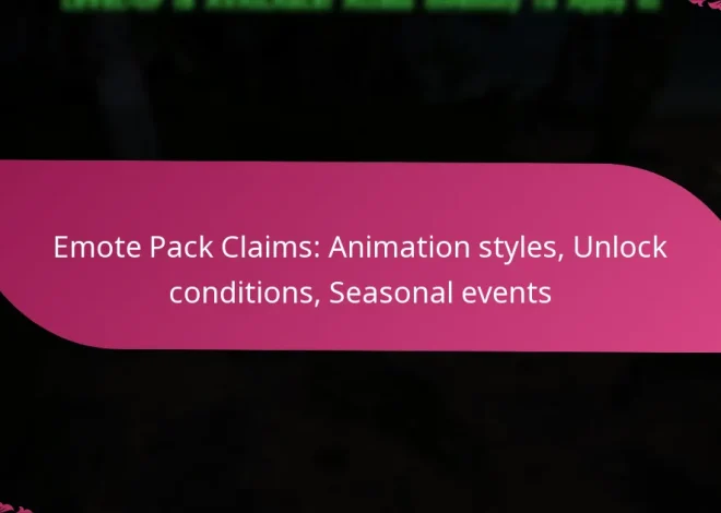 Emote Pack Claims: Animation styles, Unlock conditions, Seasonal events