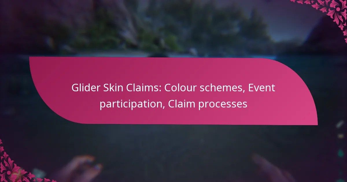 Glider Skin Claims: Colour schemes, Event participation, Claim processes