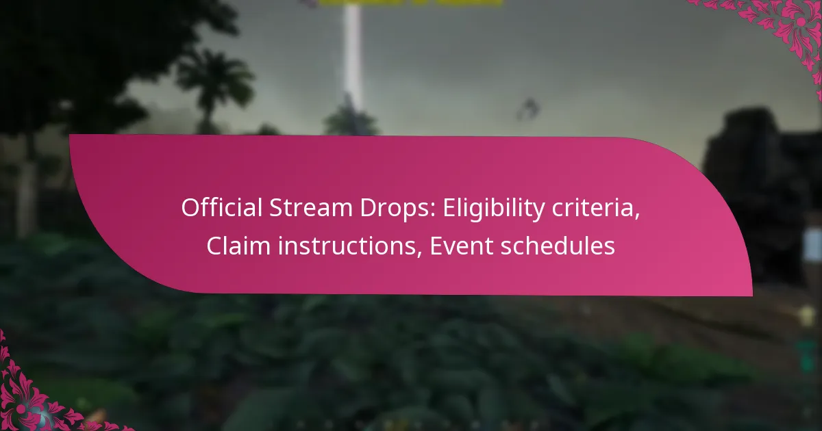 Official Stream Drops: Eligibility criteria, Claim instructions, Event schedules