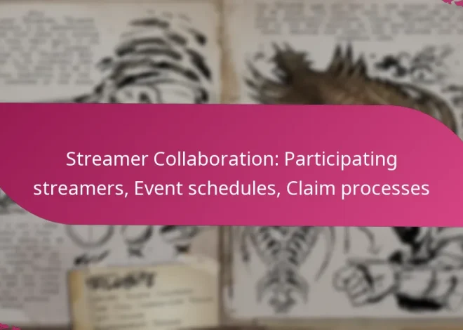 Streamer Collaboration: Participating streamers, Event schedules, Claim processes