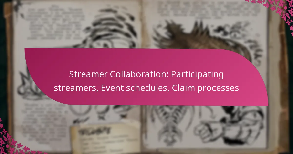 Streamer Collaboration: Participating streamers, Event schedules, Claim processes