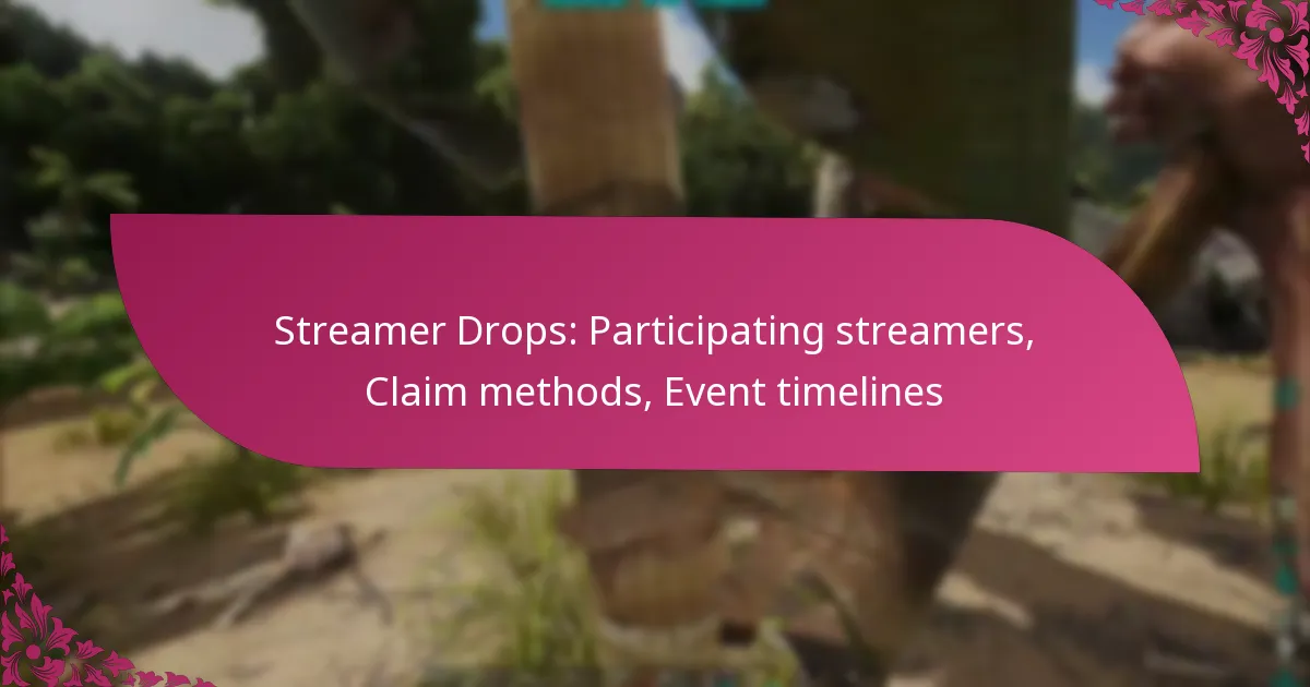 Streamer Drops: Participating streamers, Claim methods, Event timelines