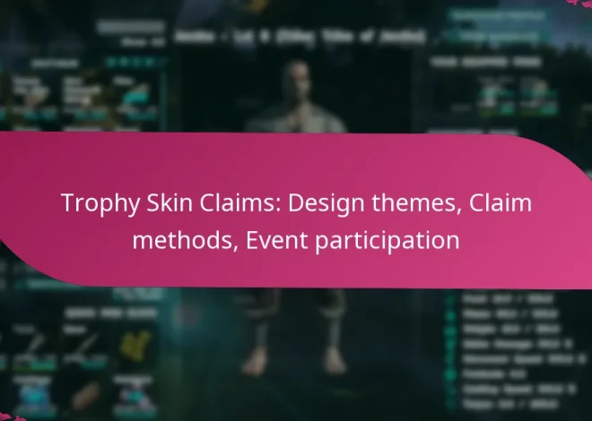 Trophy Skin Claims: Design themes, Claim methods, Event participation