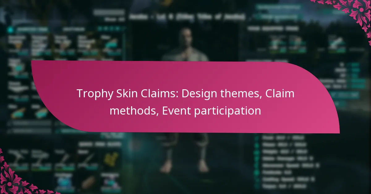 Trophy Skin Claims: Design themes, Claim methods, Event participation
