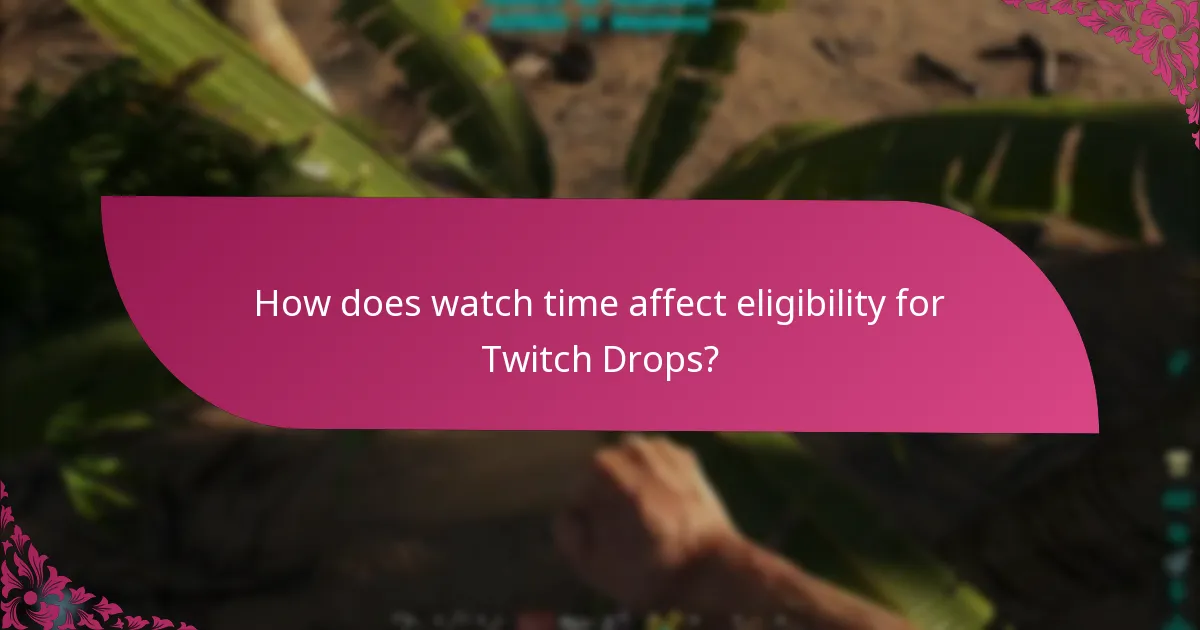 How does watch time affect eligibility for Twitch Drops?